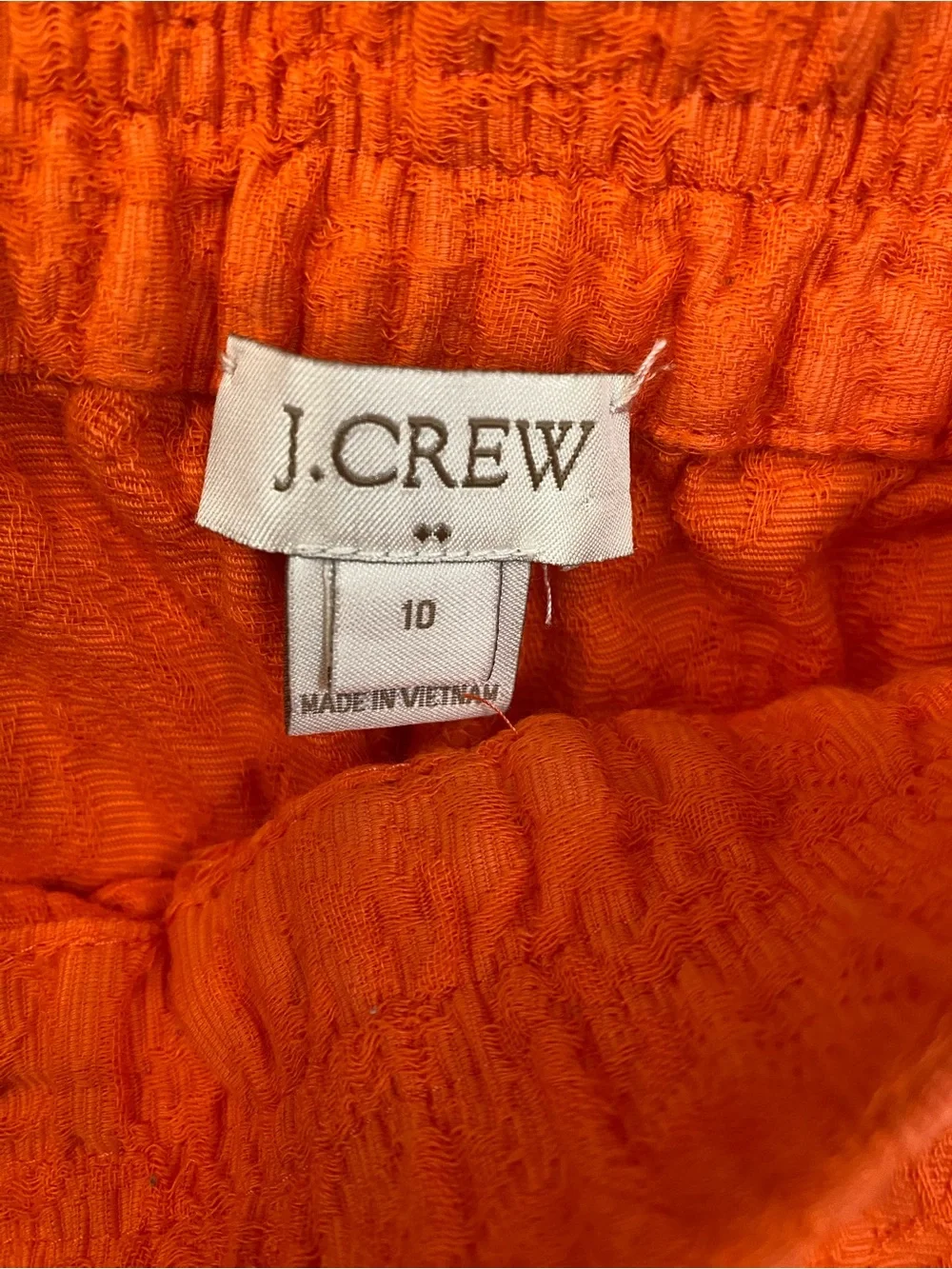 J. Crew Orange Floral Textured Elastic Pull On Shorts size 10